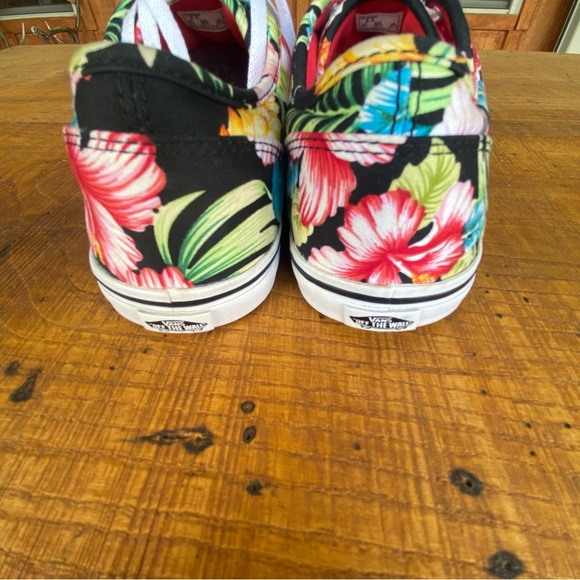 Vans Hawaiian Hibiscus Floral Print Skateboard Sneakers Women’s 8.5 Lace Up - Picture 9 of 11
